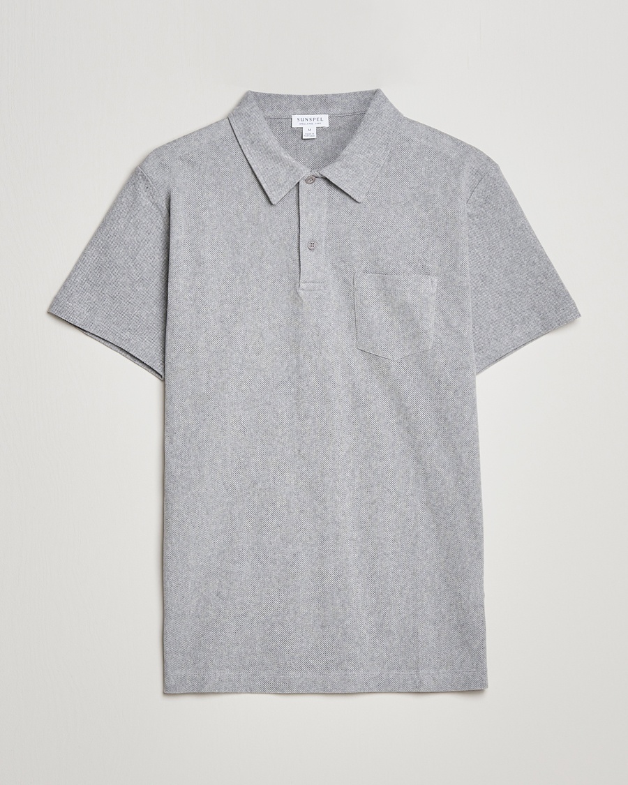 Sunspel Riviera Polo Shirt Grey Melange – Gris