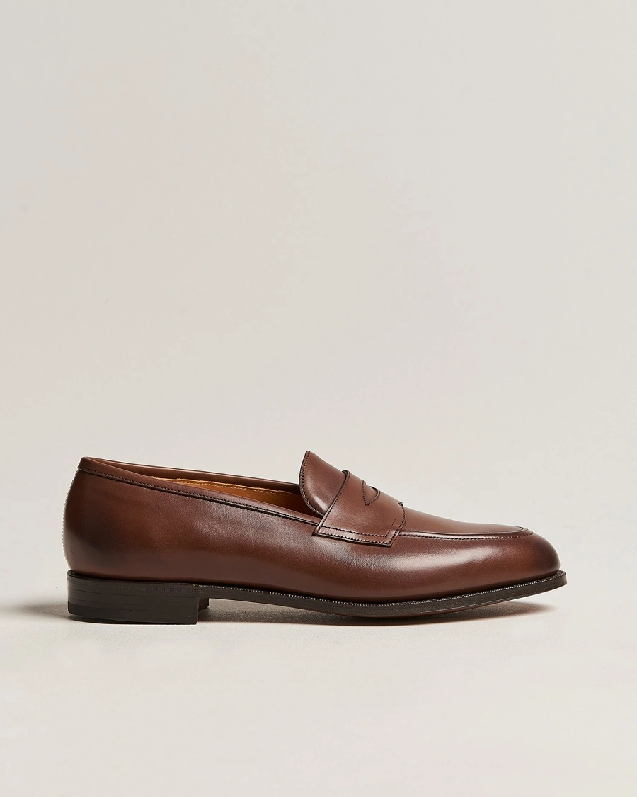 Edward Green Piccadilly Penny Loafer Dark Oak Antique – Marron