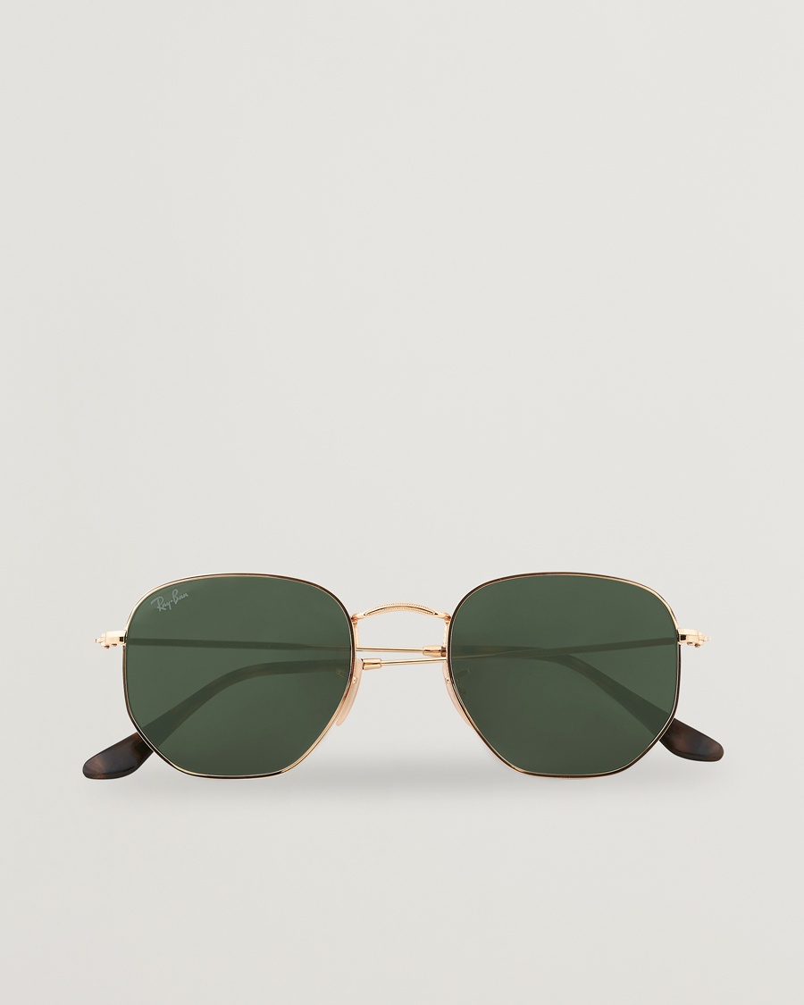 Ray-Ban 0RB3548N Hexagonal Sunglasses Gold/Green – Or