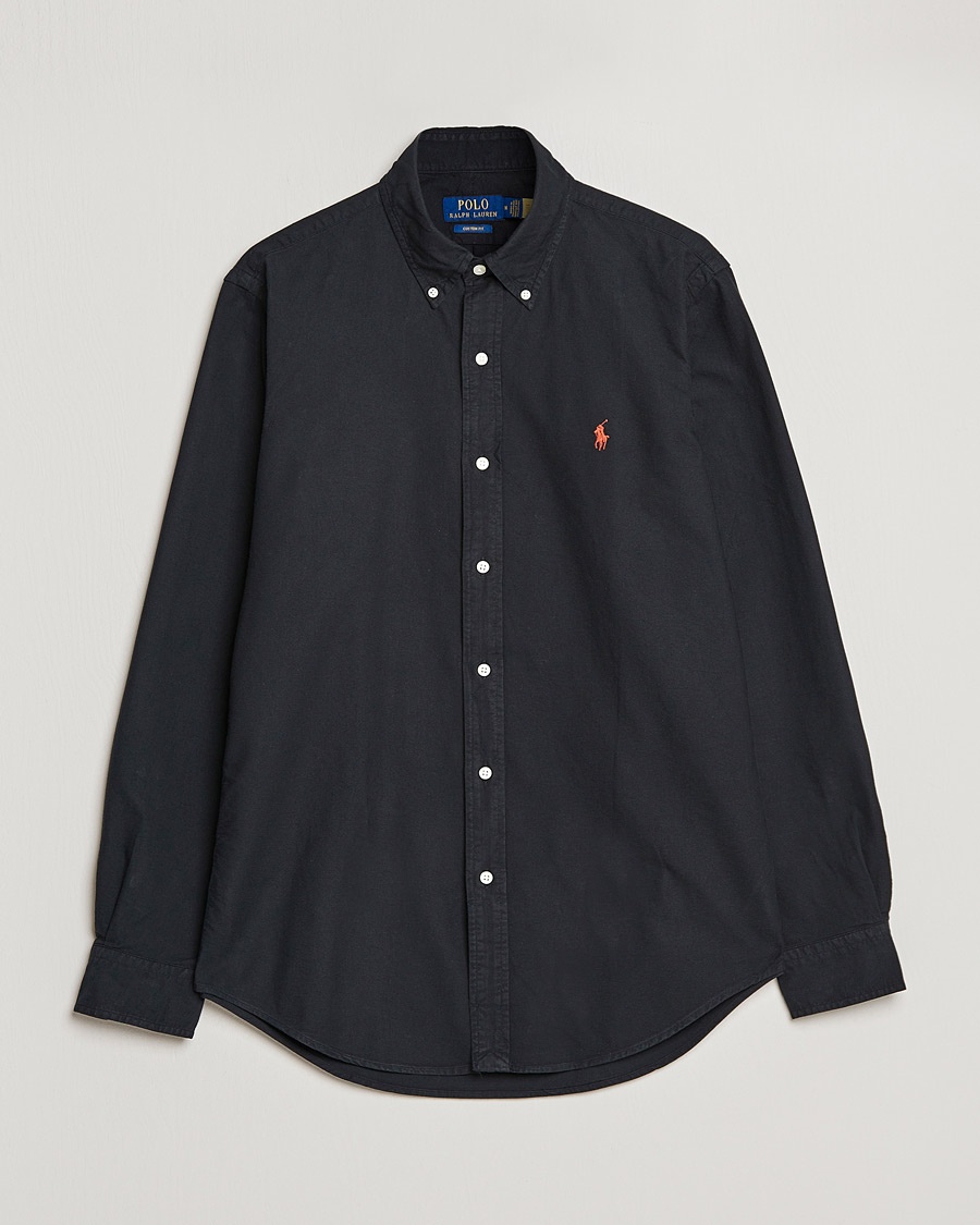 Polo Ralph Lauren Custom Fit Garment Dyed Oxford Shirt Black – Noir