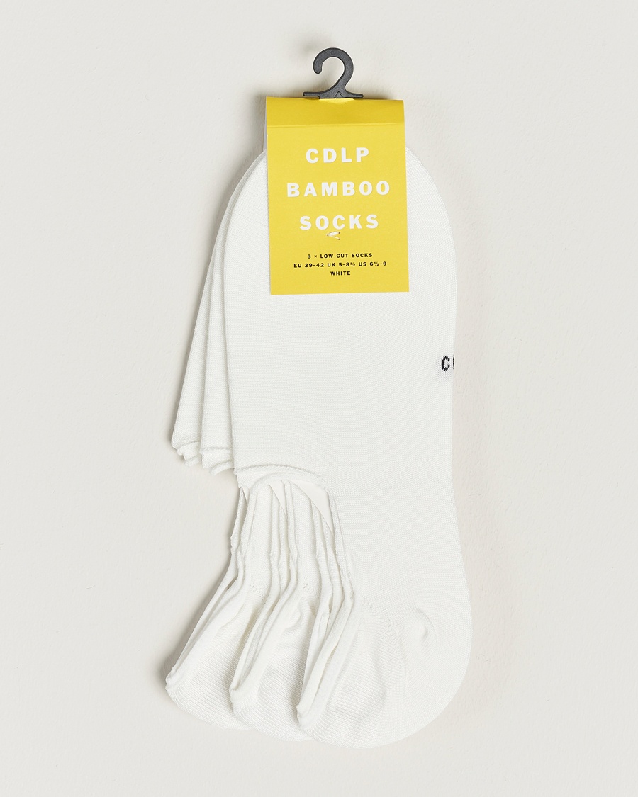 CDLP 3-Pack No Show Socks White – Blanc