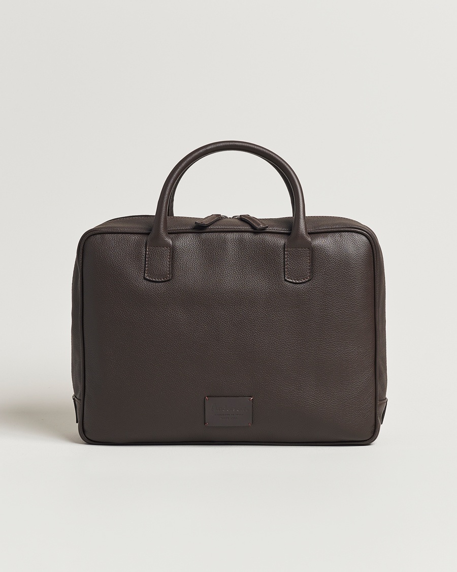 Anderson's Full Grain Leather Briefcase Dark Brown – Marron