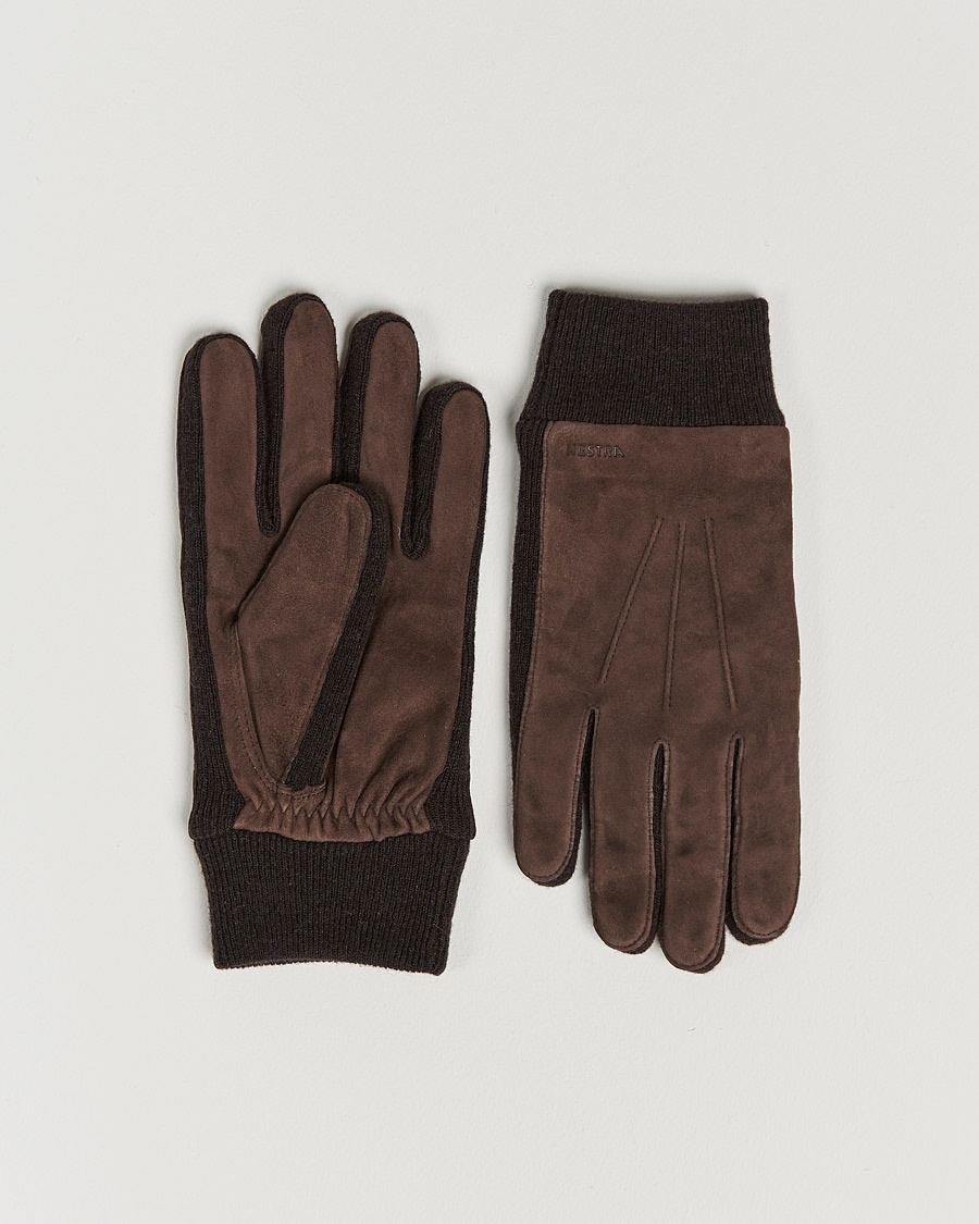 Hestra Geoffery Suede Wool Tricot Glove Espresso – Marron