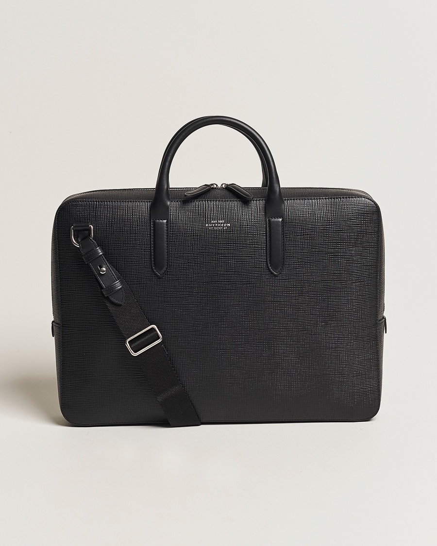 Smythson Panama Lightweight Briefcase Black – Noir