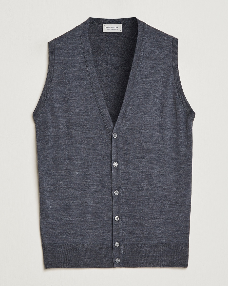 John Smedley Huntswood Slim Fit Waistcoat Charcoal – Gris