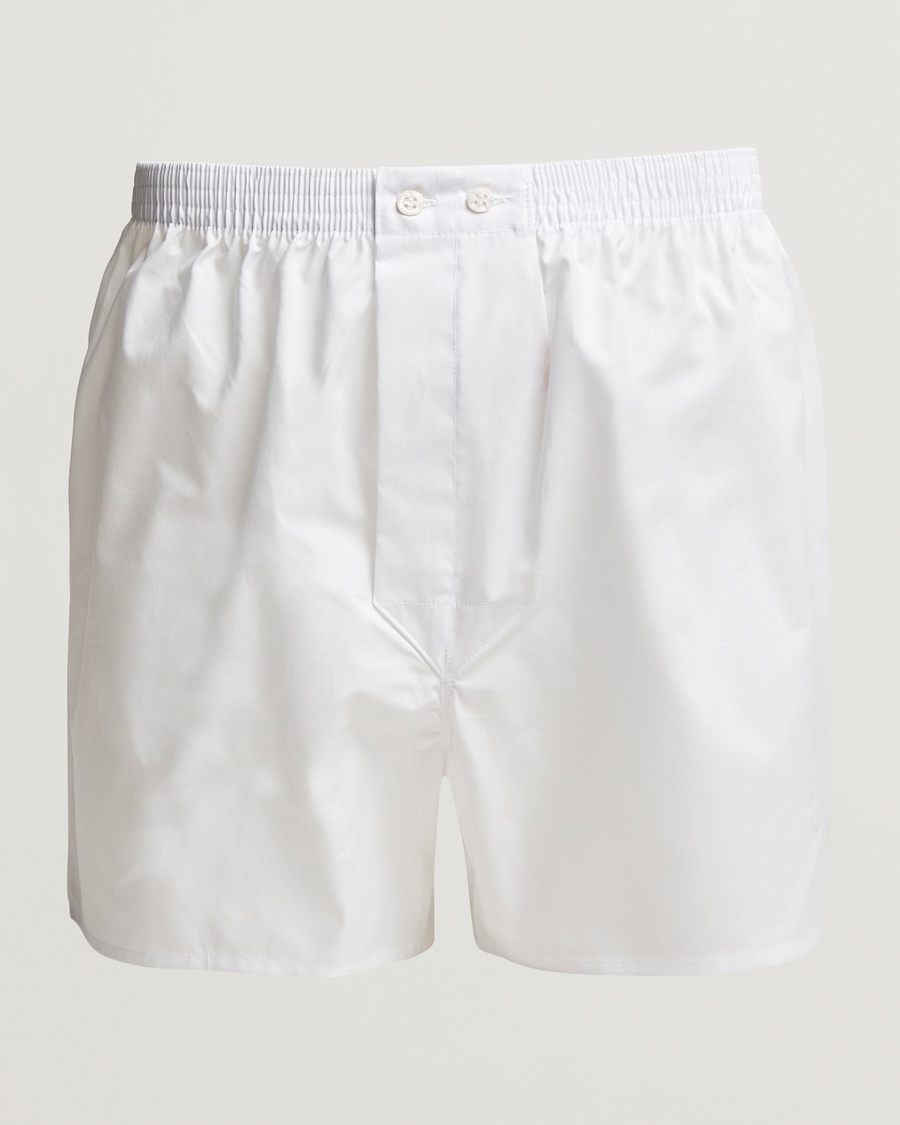Derek Rose Classic Fit Cotton Boxer Shorts White – Blanc