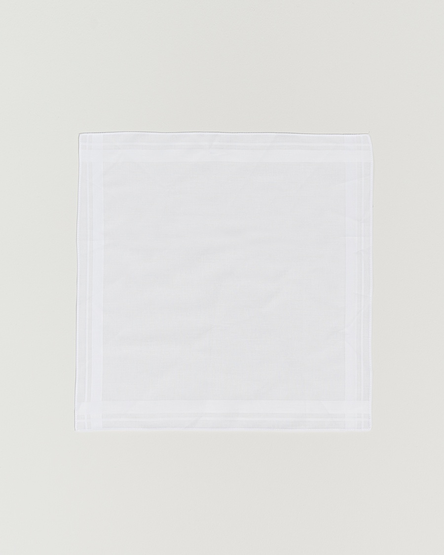 Amanda Christensen Cotton Pocket Square White – Blanc