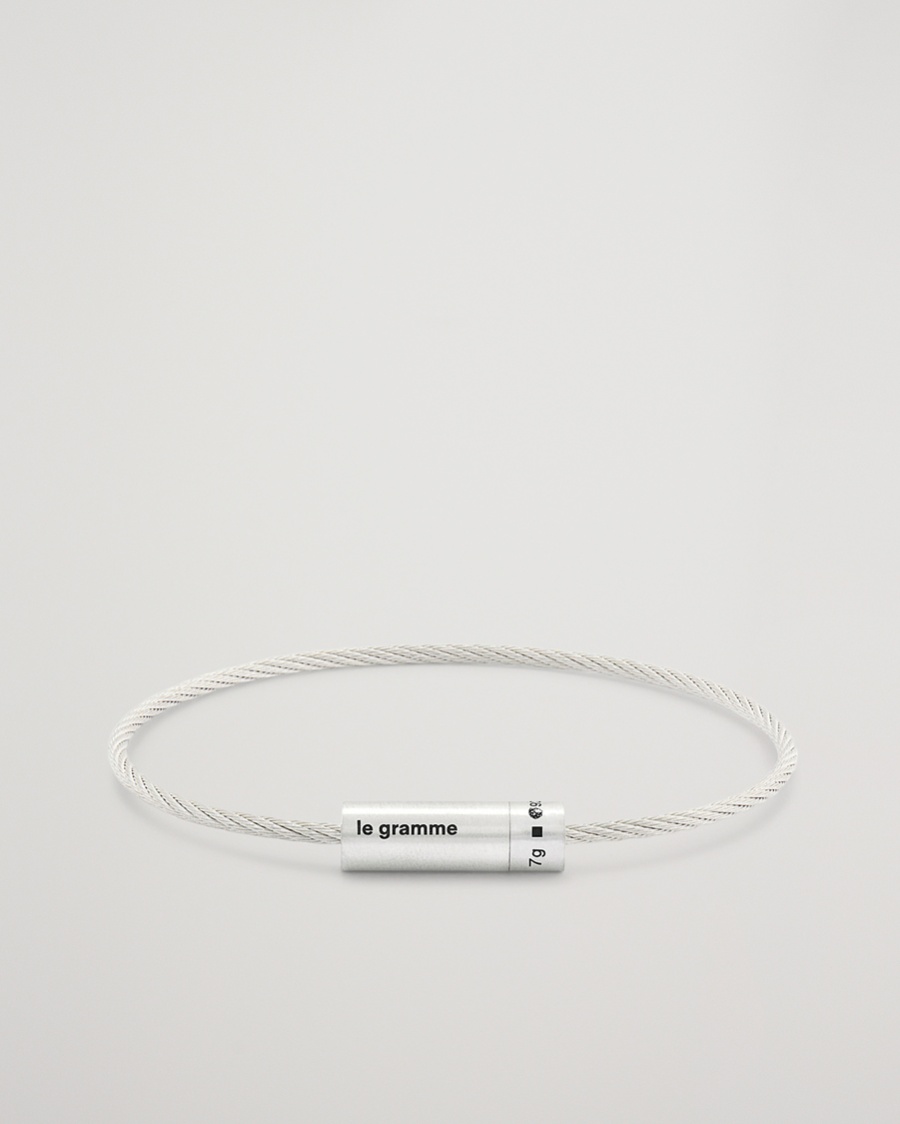 LE GRAMME Cable Bracelet Brushed Sterling Silver 7g – Argent