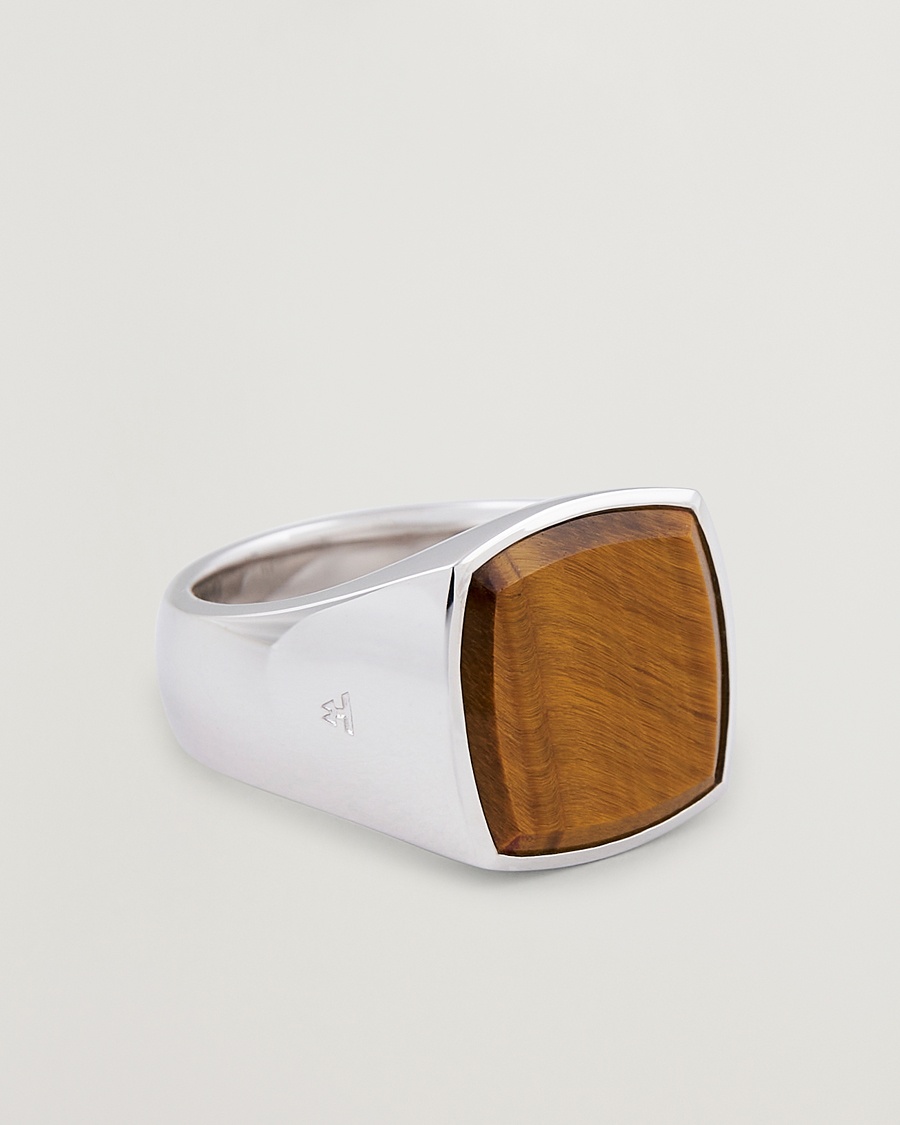Tom Wood Cushion Tiger Eye Ring Silver – Argent