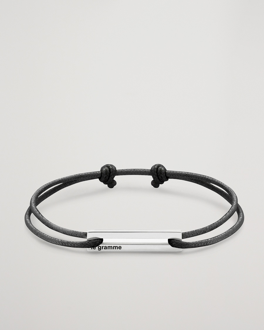 LE GRAMME Cord Bracelet Le 17/10 Black/Sterling Silver – Noir