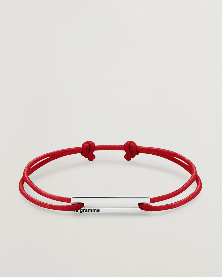 LE GRAMME Cord Bracelet Le 17/10 Red/Sterling Silver – Rouge