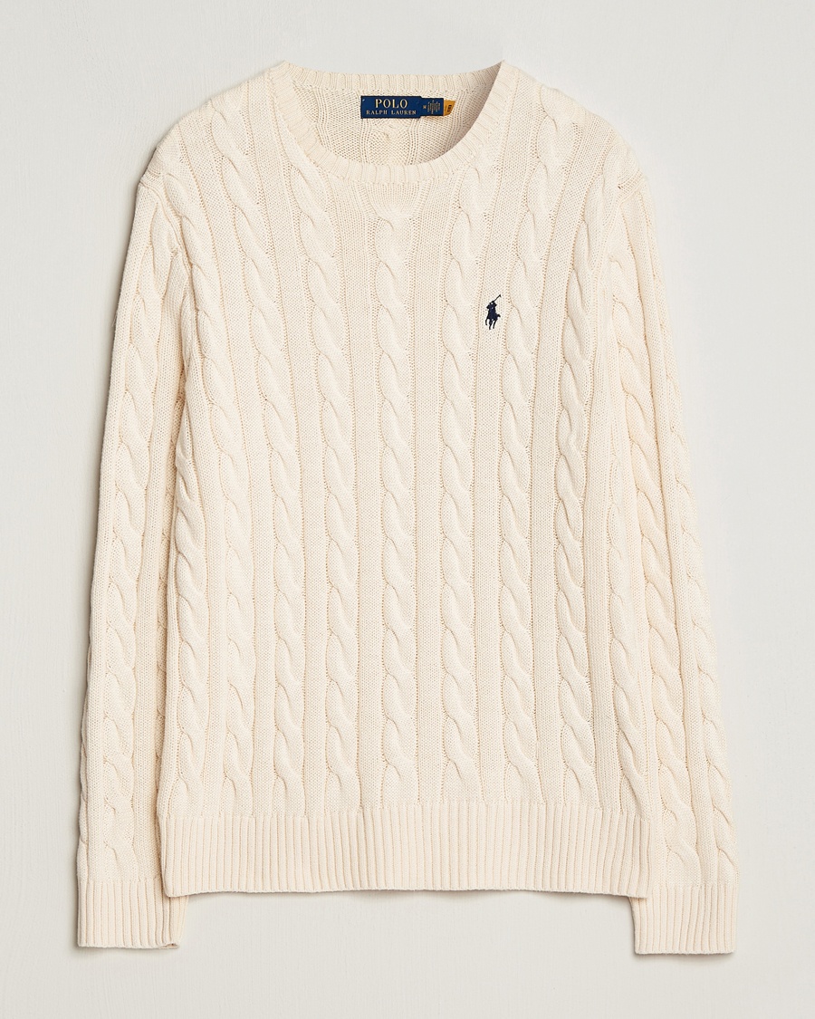 Polo Ralph Lauren Cotton Cable Pullover Andover Cream – Blanc