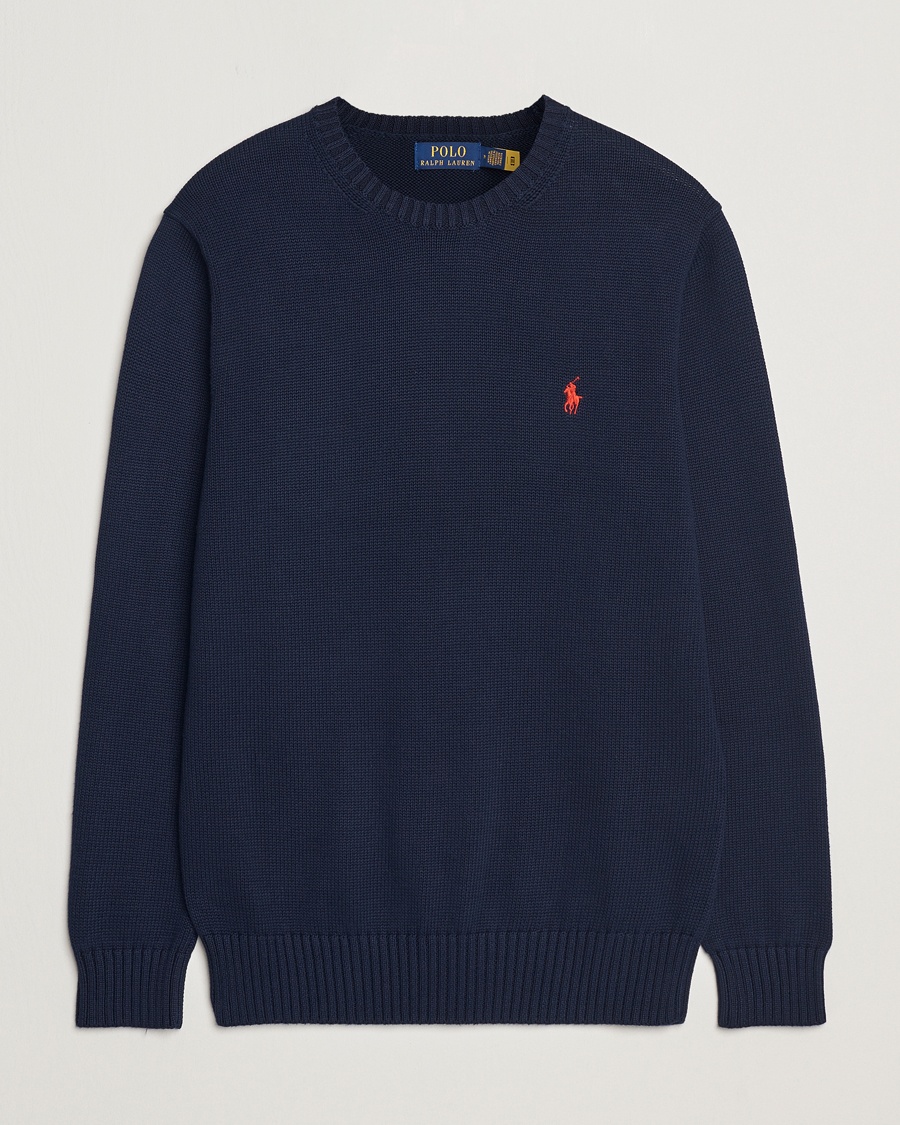 Polo Ralph Lauren Cotton Crew Neck Sweater Hunter Navy – Bleu