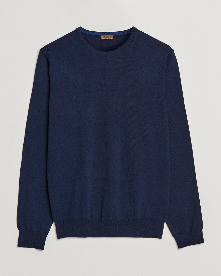Stenströms Merino Crew Neck Navy – Bleu