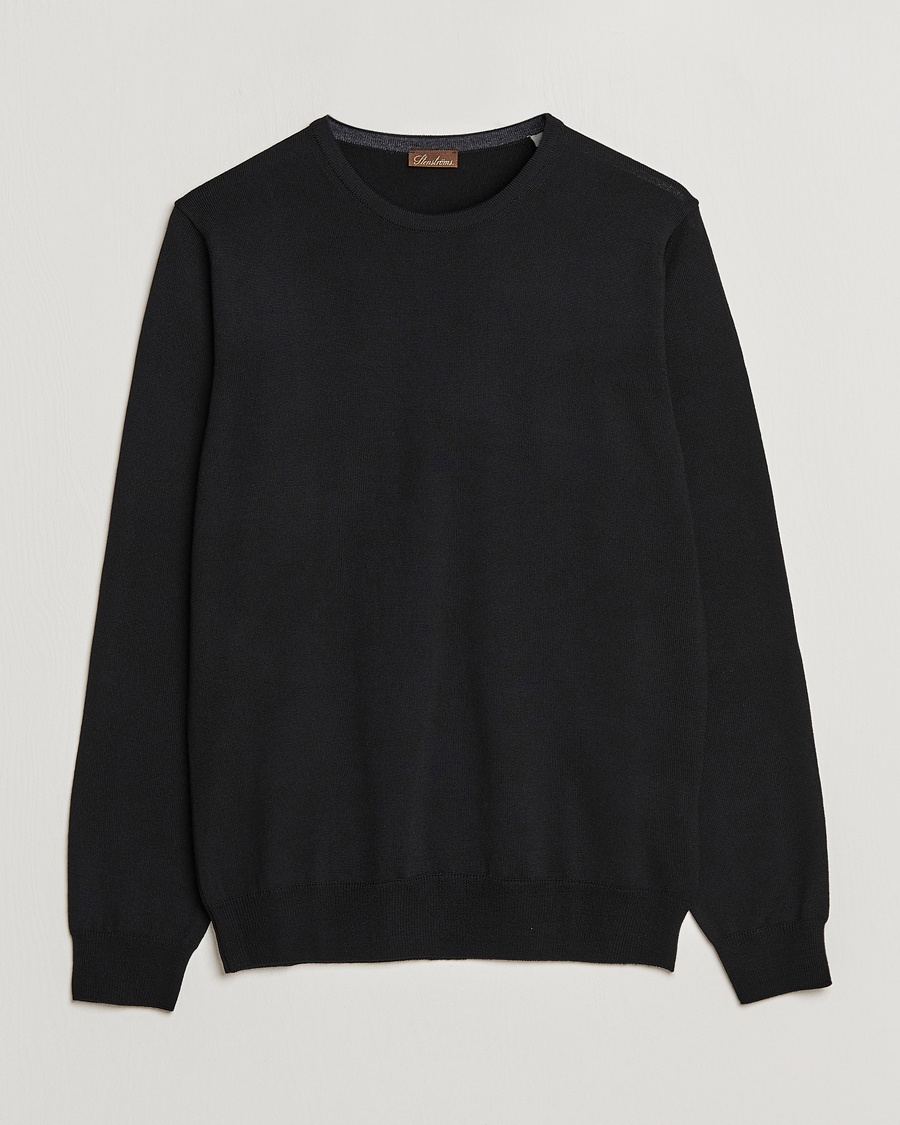 Stenströms Merino Crew Neck Black – Noir