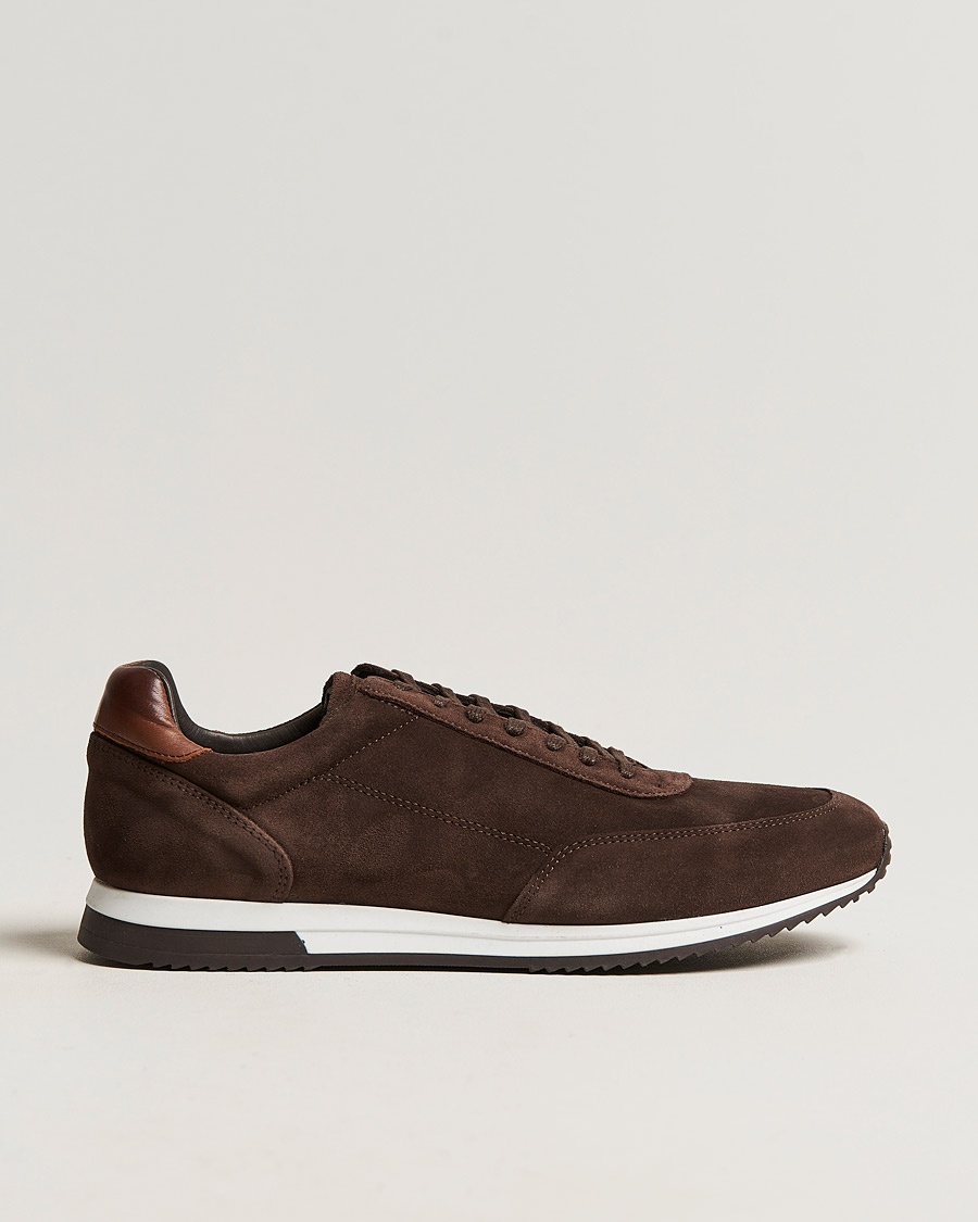 Loake Shoemakers Bannister Running Sneaker Dark Brown Suede – Marron