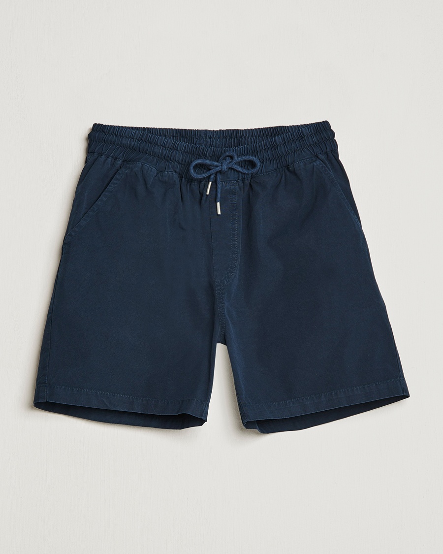 Colorful Standard Classic Organic Twill Drawstring Shorts Navy Blue – Bleu