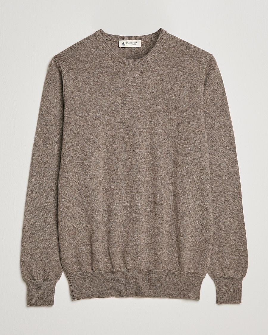 Piacenza Cashmere Cashmere Crew Neck Sweater Brown – Marron