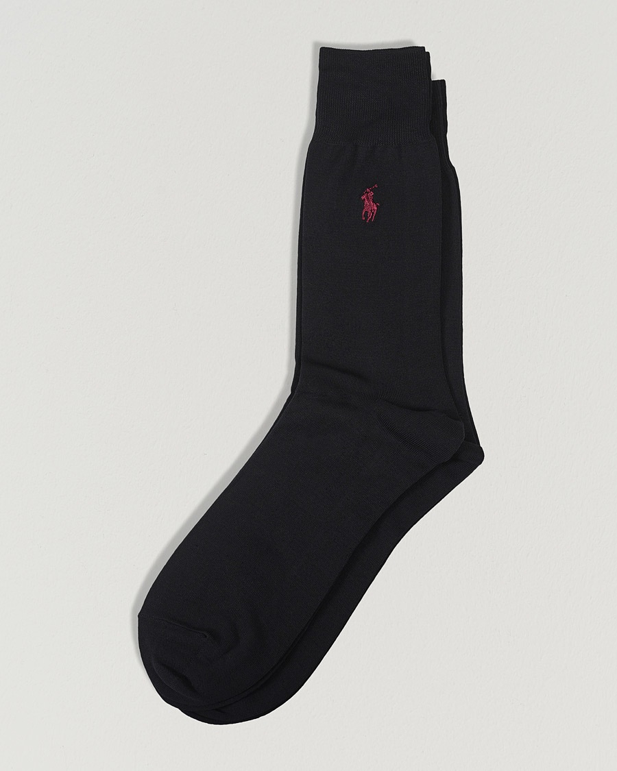 Polo Ralph Lauren 2-Pack Mercerized Cotton Socks Black – Noir