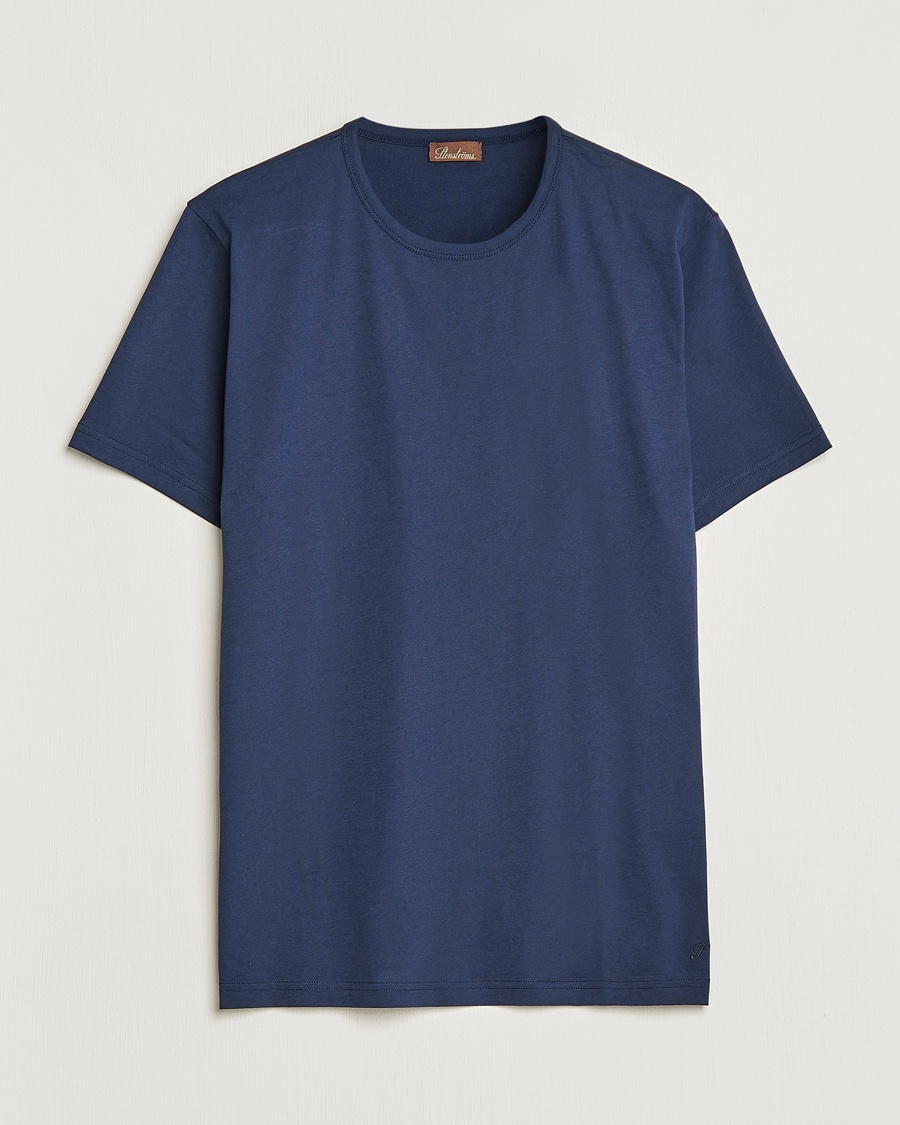 Stenströms Solid Cotton T-Shirt Navy – Bleu
