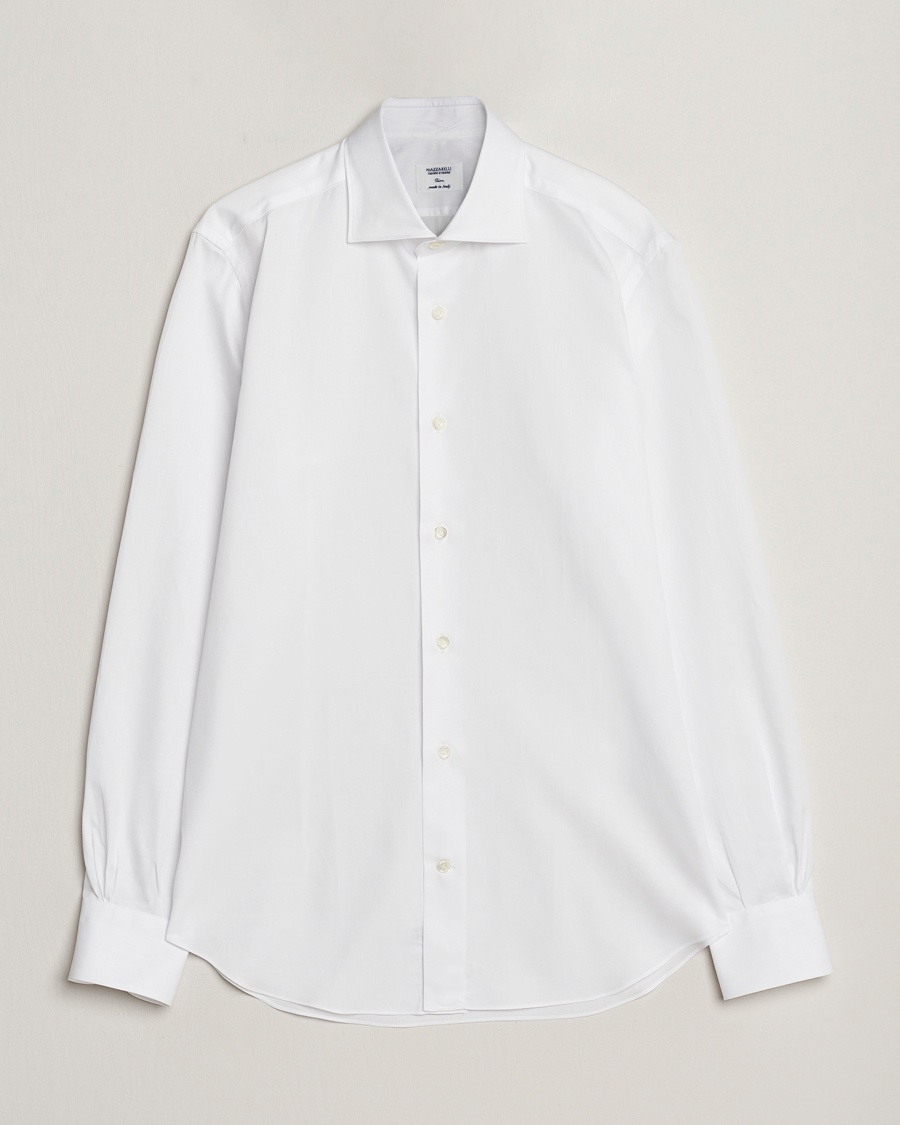 Mazzarelli Soft Cotton Cut Away Shirt White – Blanc