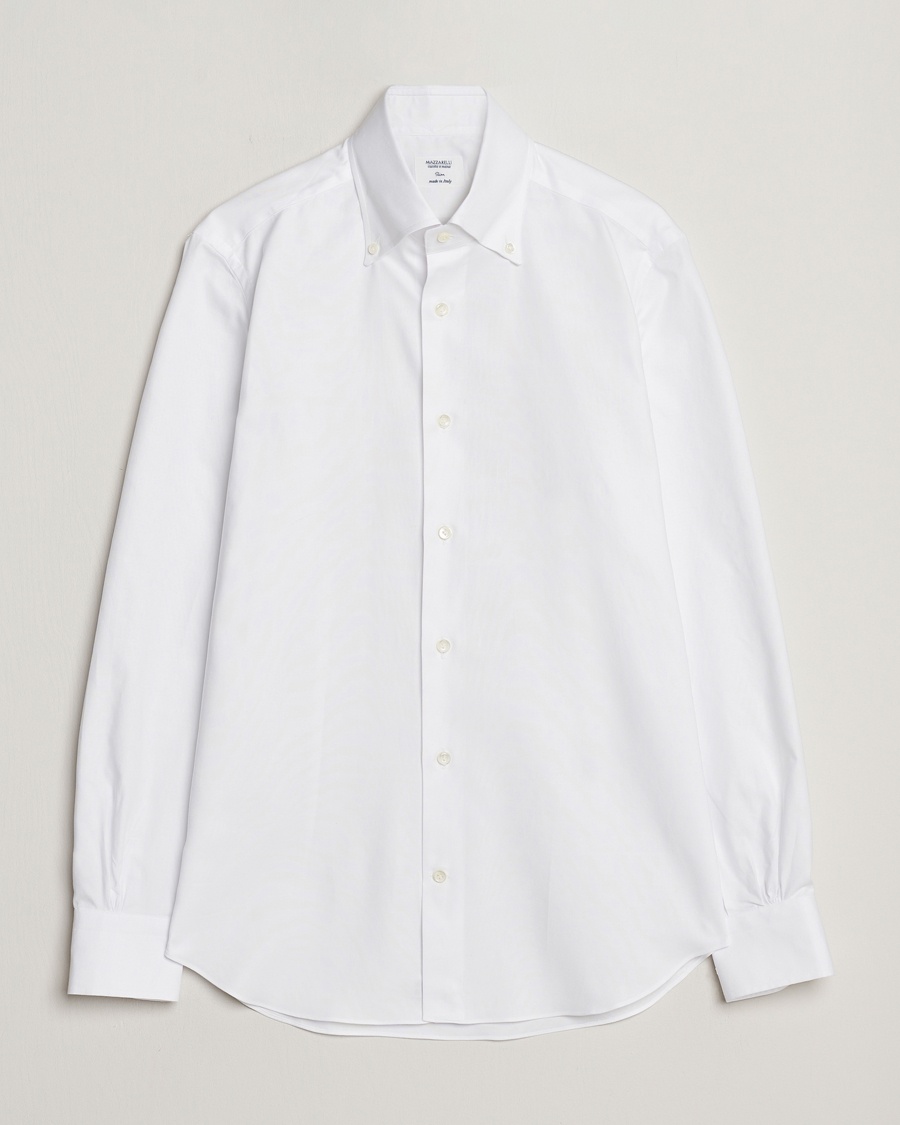 Mazzarelli Soft Oxford Button Down Shirt White – Blanc