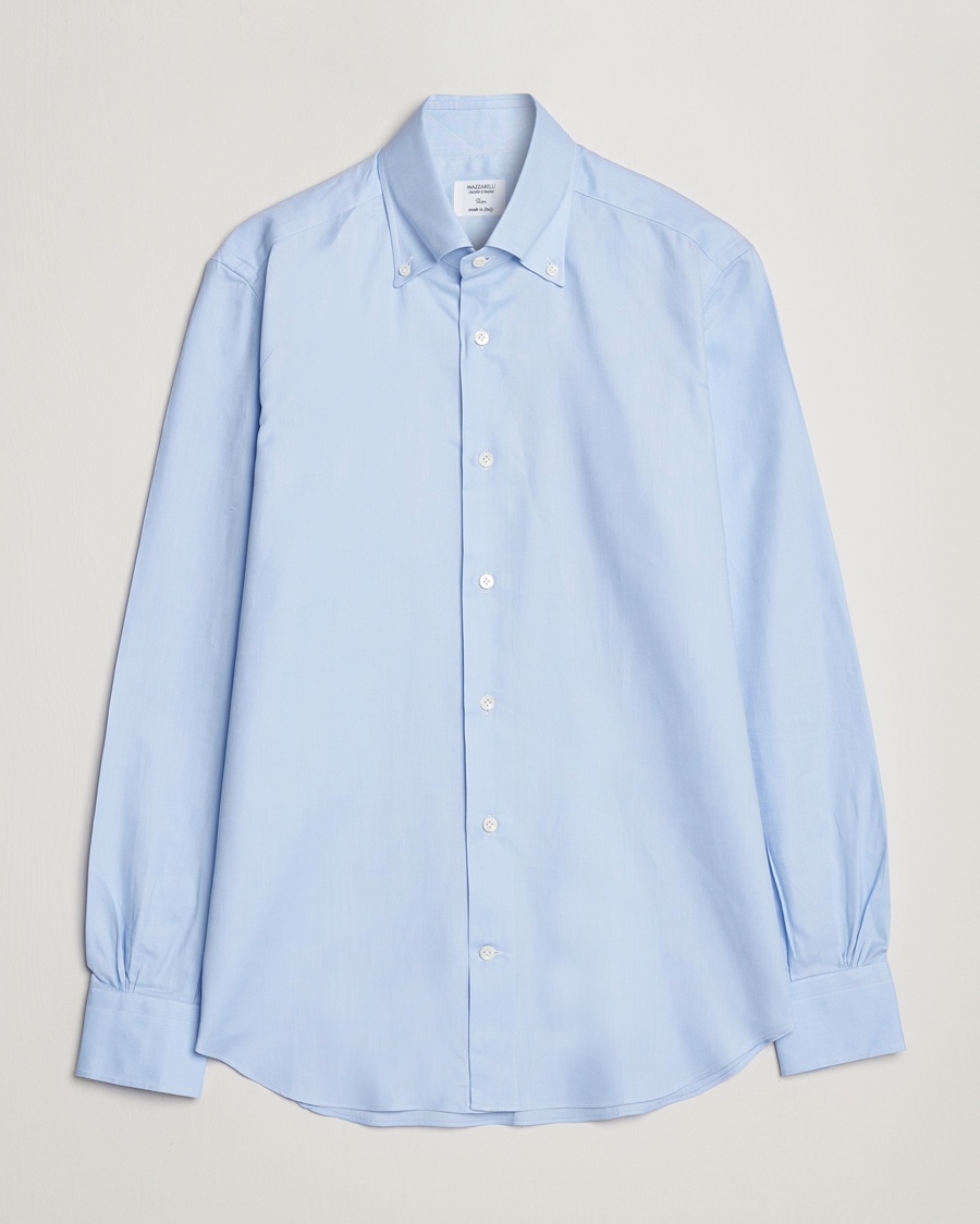 Mazzarelli Soft Oxford Button Down Shirt Light Blue – Bleu