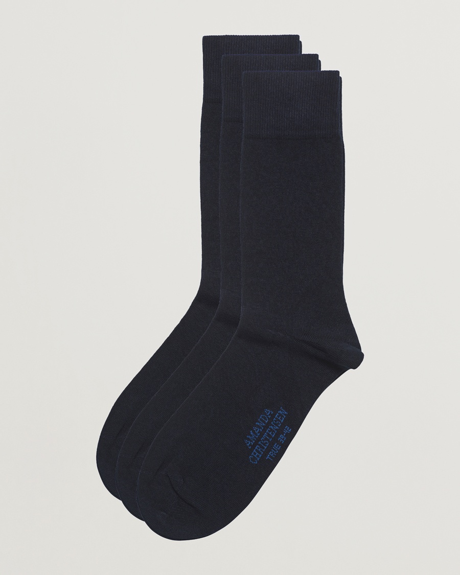 Amanda Christensen 3-Pack True Cotton Socks Dark Navy – Bleu