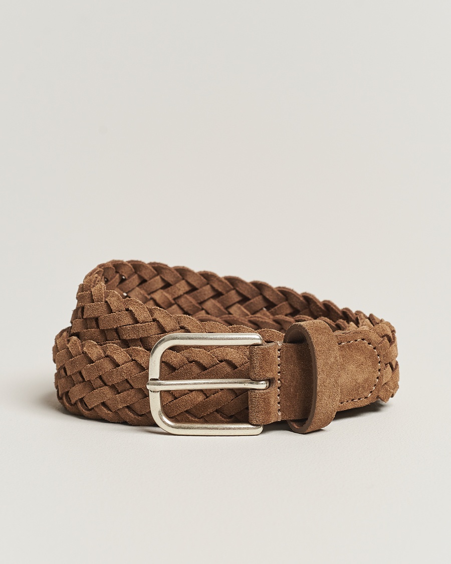 Anderson's Woven Suede Belt 3 cm Light Brown – Marron