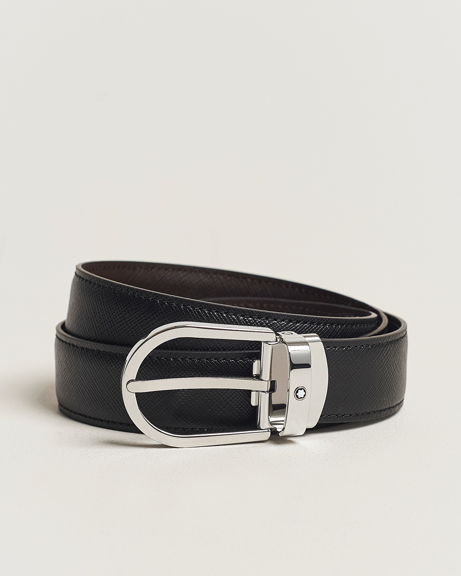 Montblanc Reversible Saffiano Leather 30mm Belt Black/Brown – Marron