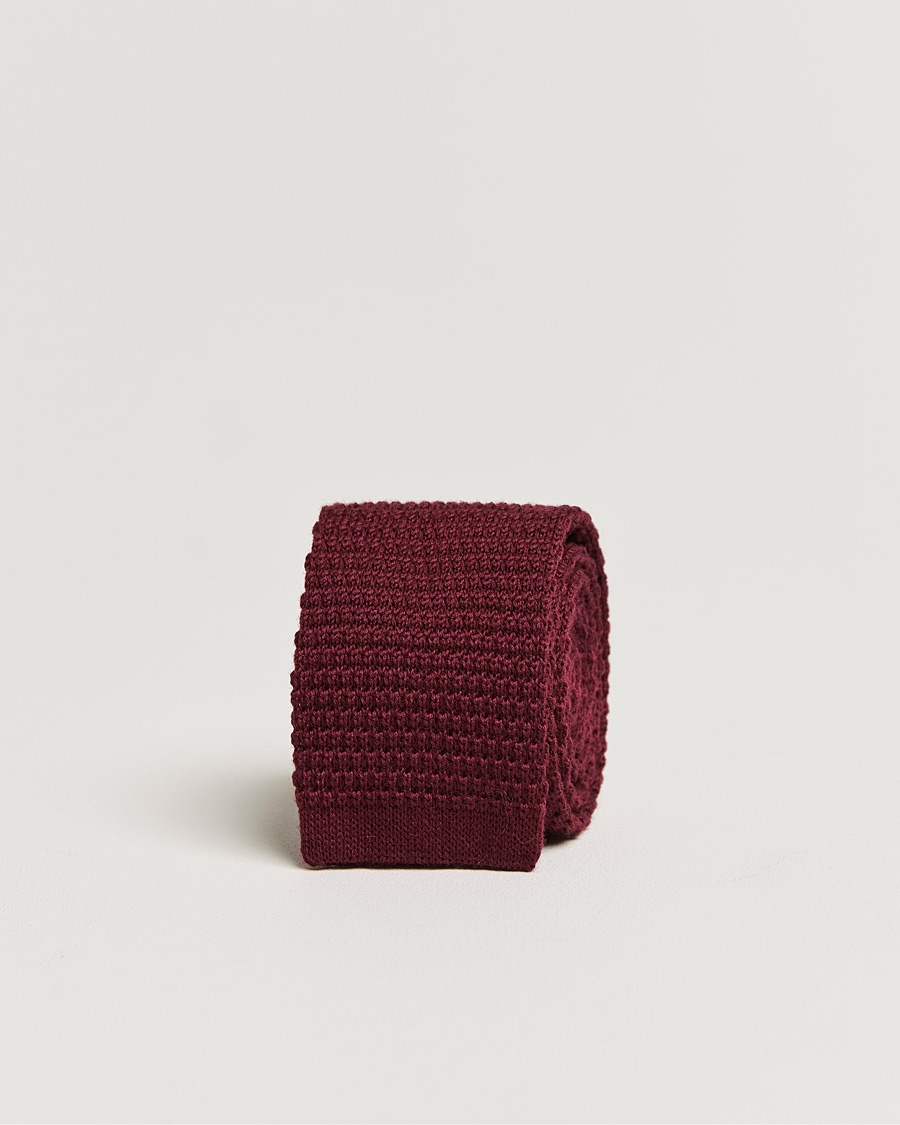 Amanda Christensen Wool Knitted 6cm Tie Wine – Rouge