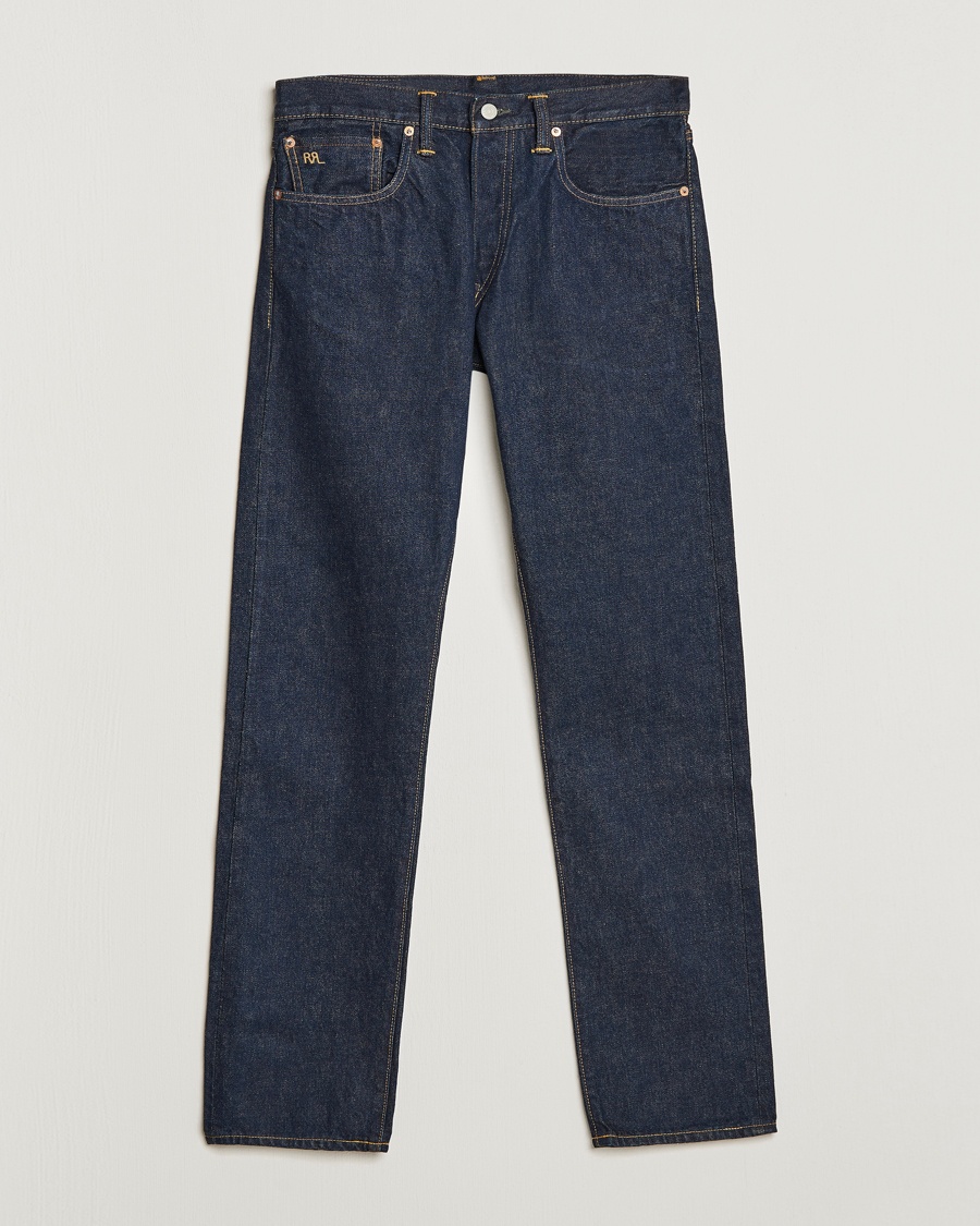 RRL Slim Fit 5-Pocket Denim Once Washed – Bleu