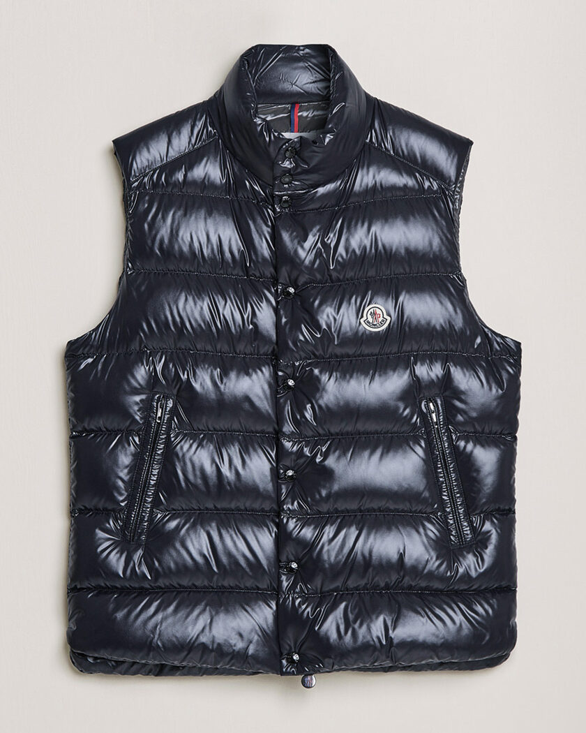 Moncler Tibb Down Vest Navy – Bleu