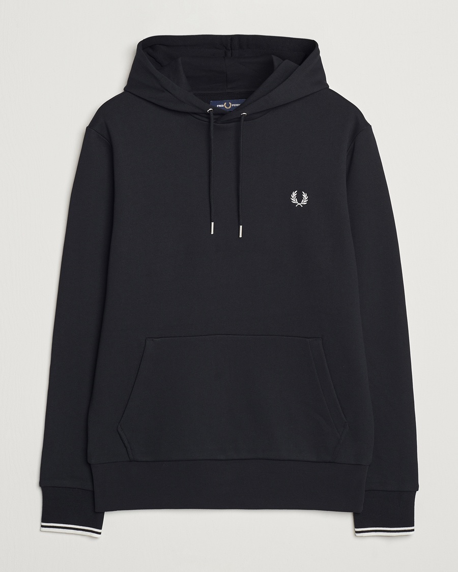 Fred Perry Tipped Hoodie Black – Noir