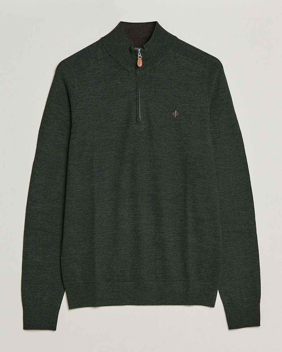 Morris John Merino Half Zip Olive – Vert