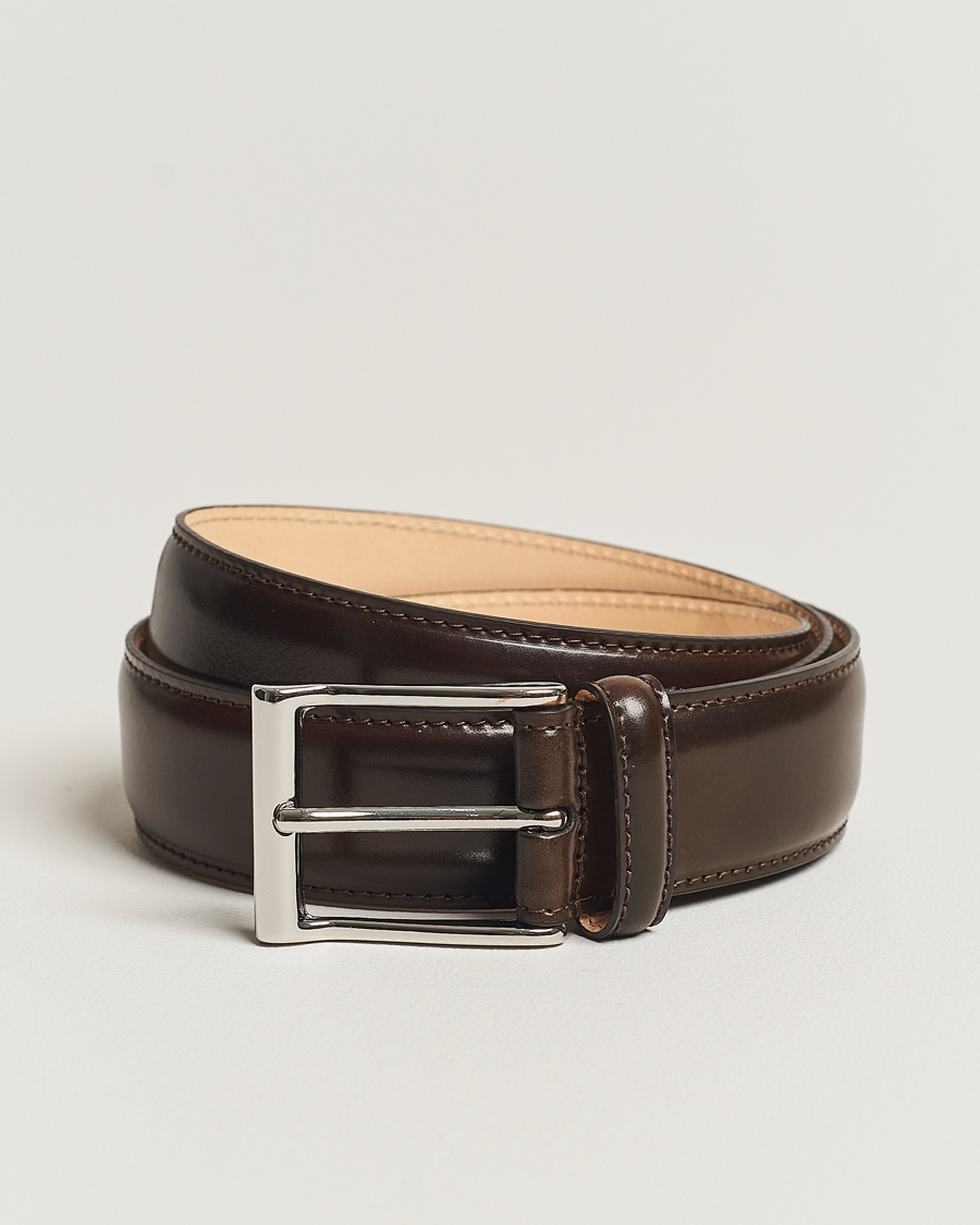 Crockett & Jones Belt 3.2 cm Dark Brown Cordovan – Marron