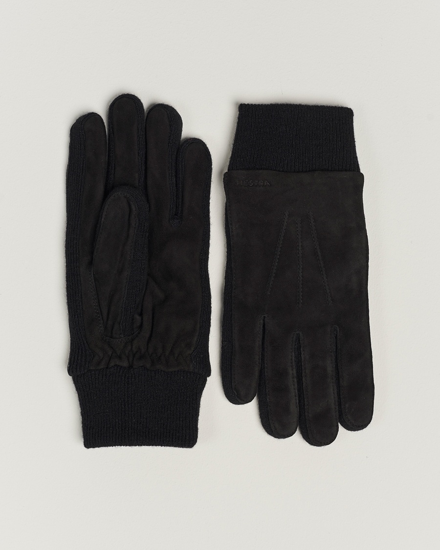 Hestra Geoffery Suede Wool Tricot Glove Black – Noir