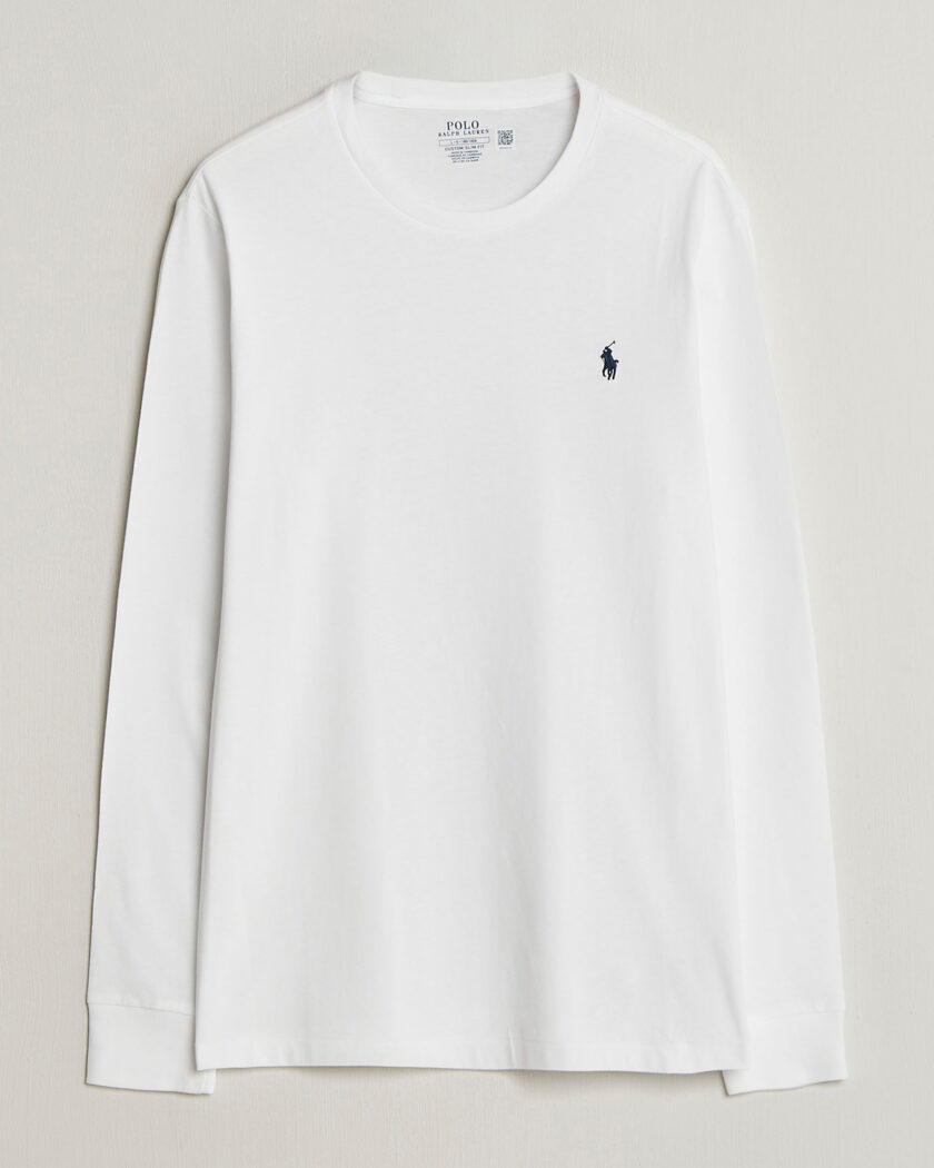 Polo Ralph Lauren Custom Slim Fit Long Sleeve Tee White – Blanc