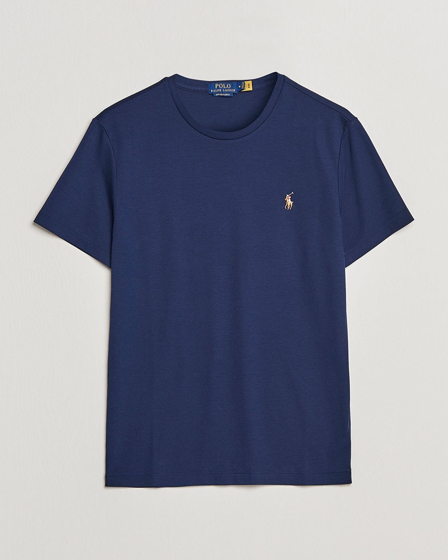 Polo Ralph Lauren Luxury Pima Cotton Crew Neck T-Shirt Refined Navy – Bleu