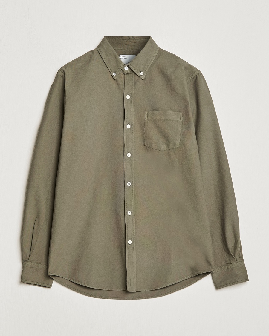 Colorful Standard Classic Organic Oxford Button Down Shirt Dusty Olive – Vert