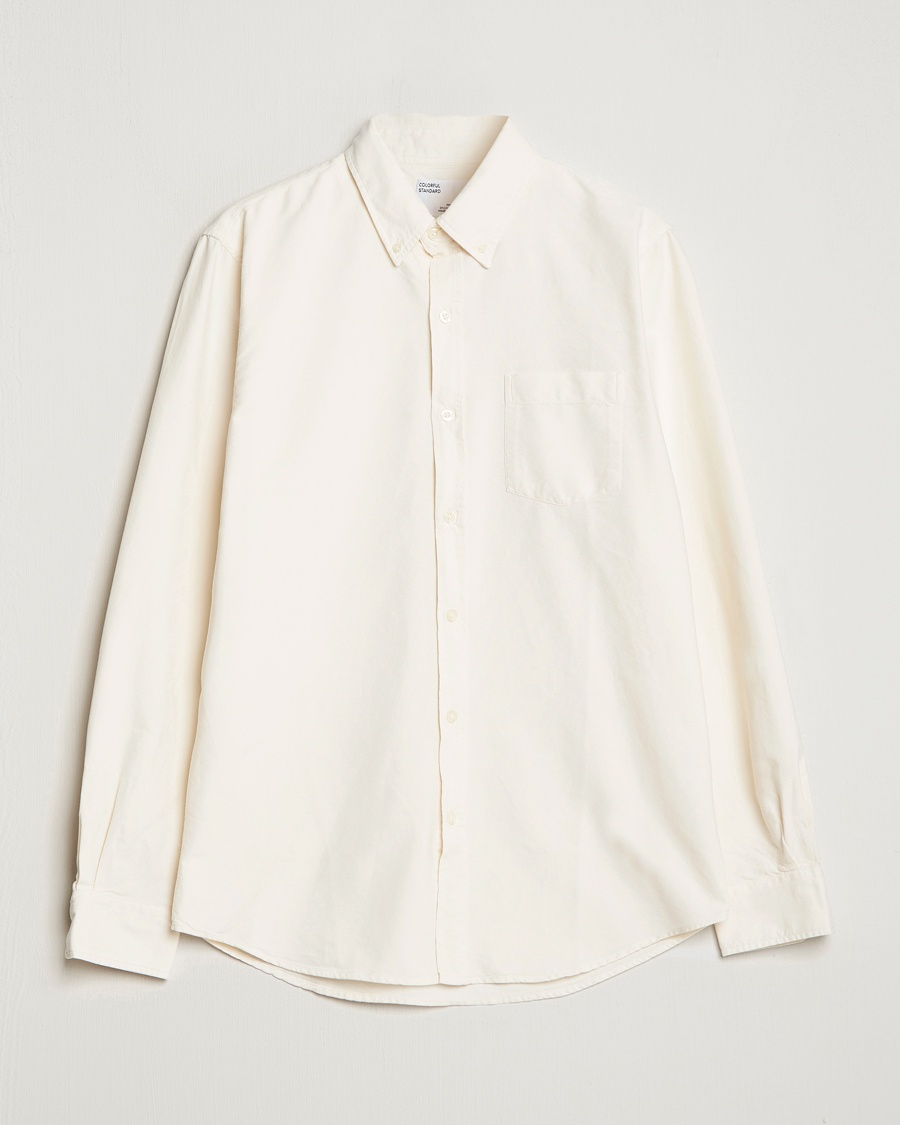 Colorful Standard Classic Organic Oxford Button Down Shirt Ivory White – Blanc