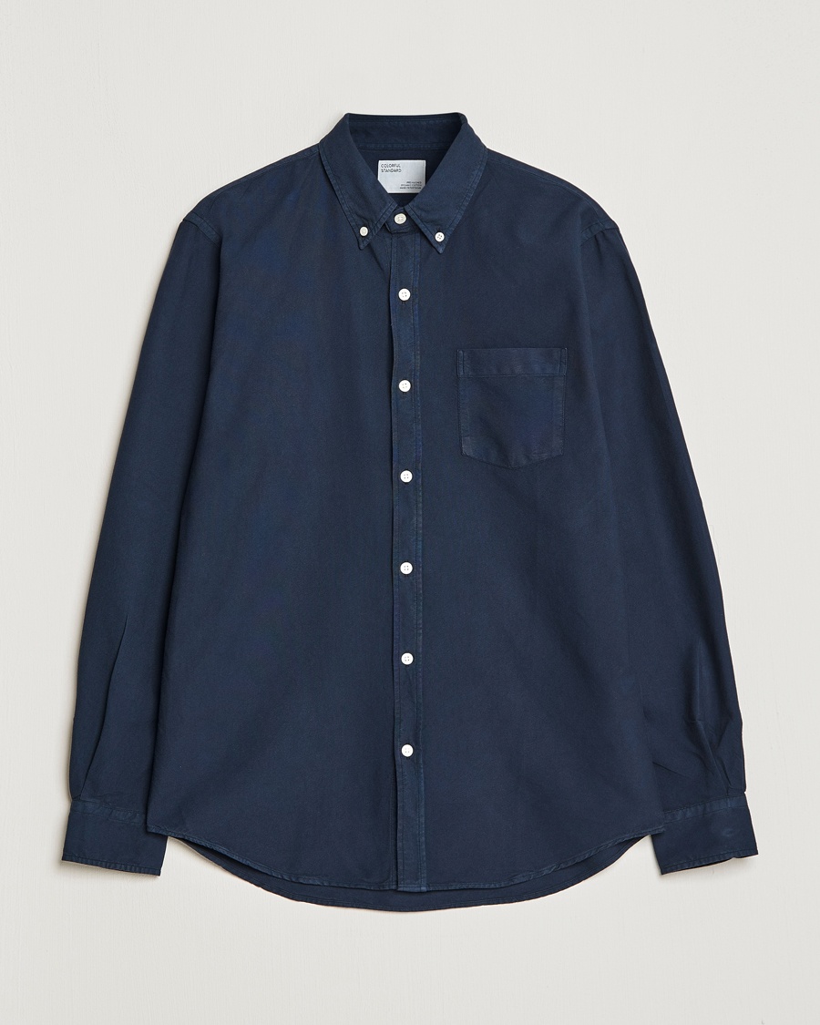 Colorful Standard Classic Organic Oxford Button Down Shirt Navy Blue – Bleu