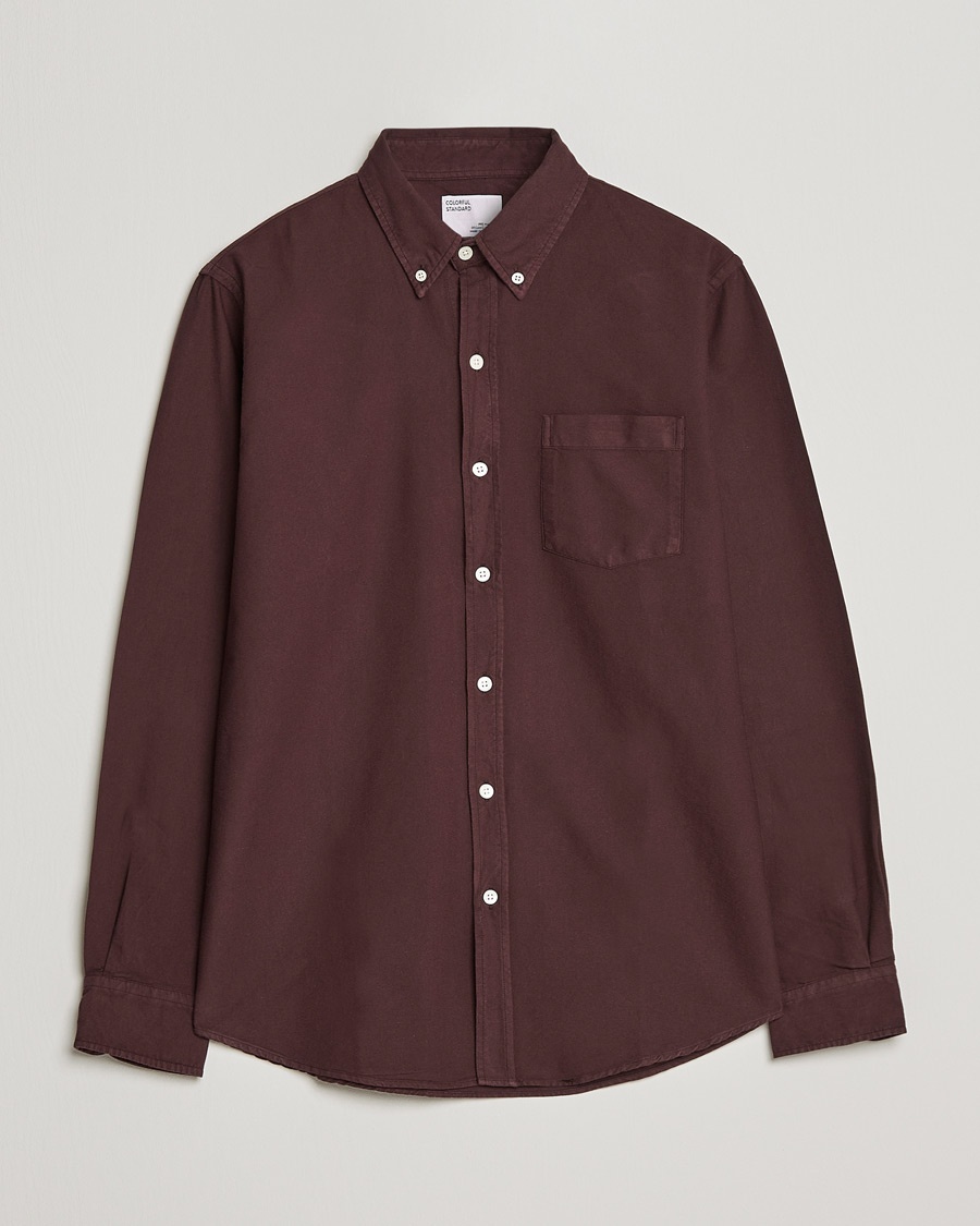 Colorful Standard Classic Organic Oxford Button Down Shirt Oxblood Red – Rouge