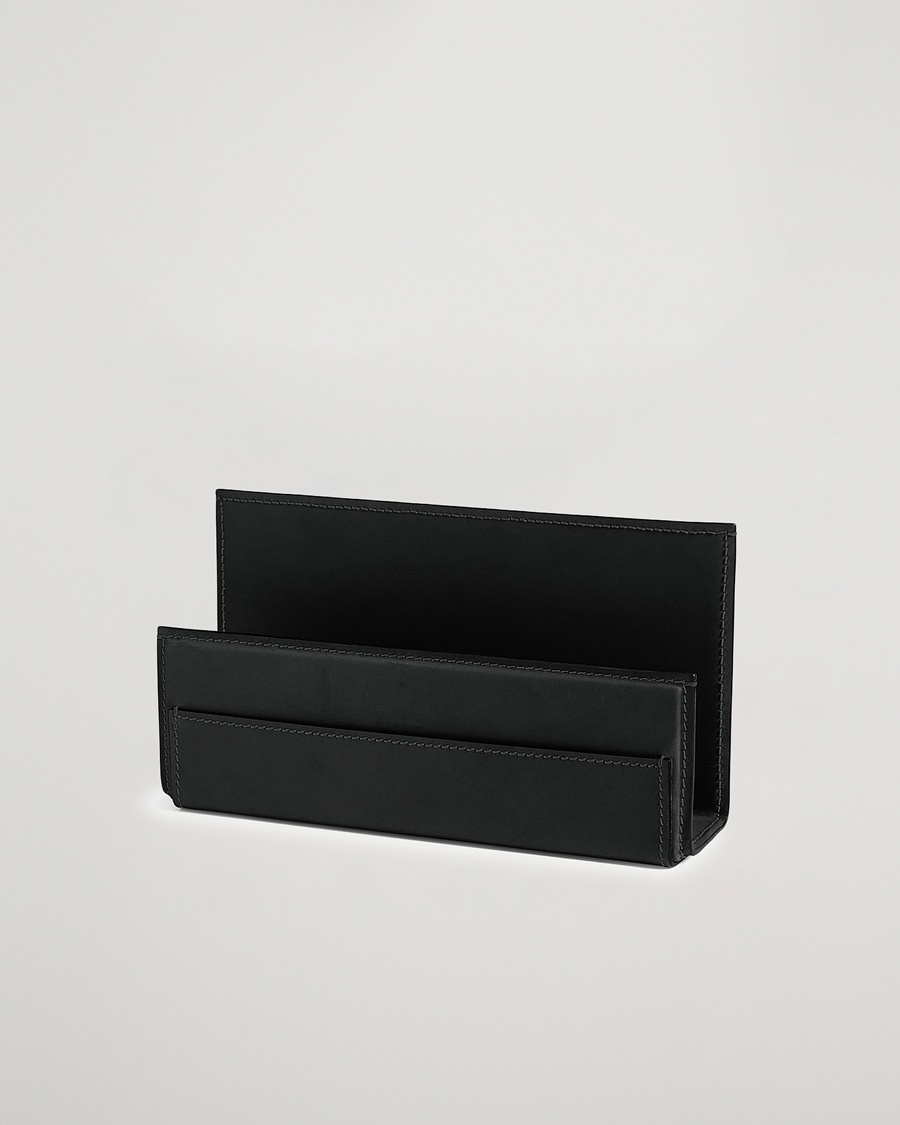 Ralph Lauren Home Brennan Leather Letter Rack Black – Noir