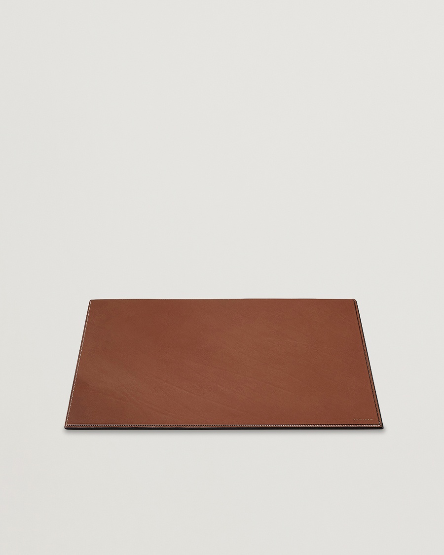Ralph Lauren Home Brennan Small Leather Desk Blotter Saddle Brown – Marron