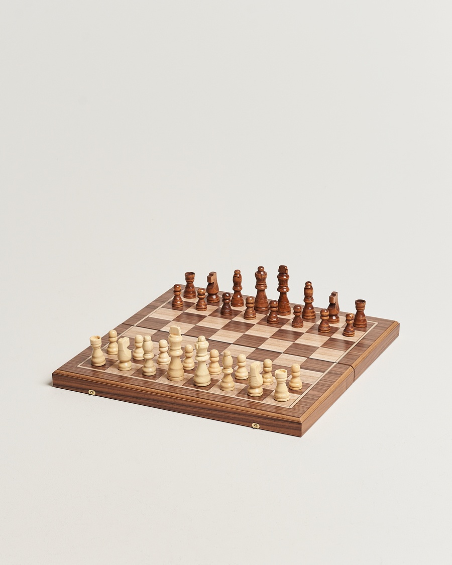 Manopoulos Walnut Chess & Backgammon – Marron