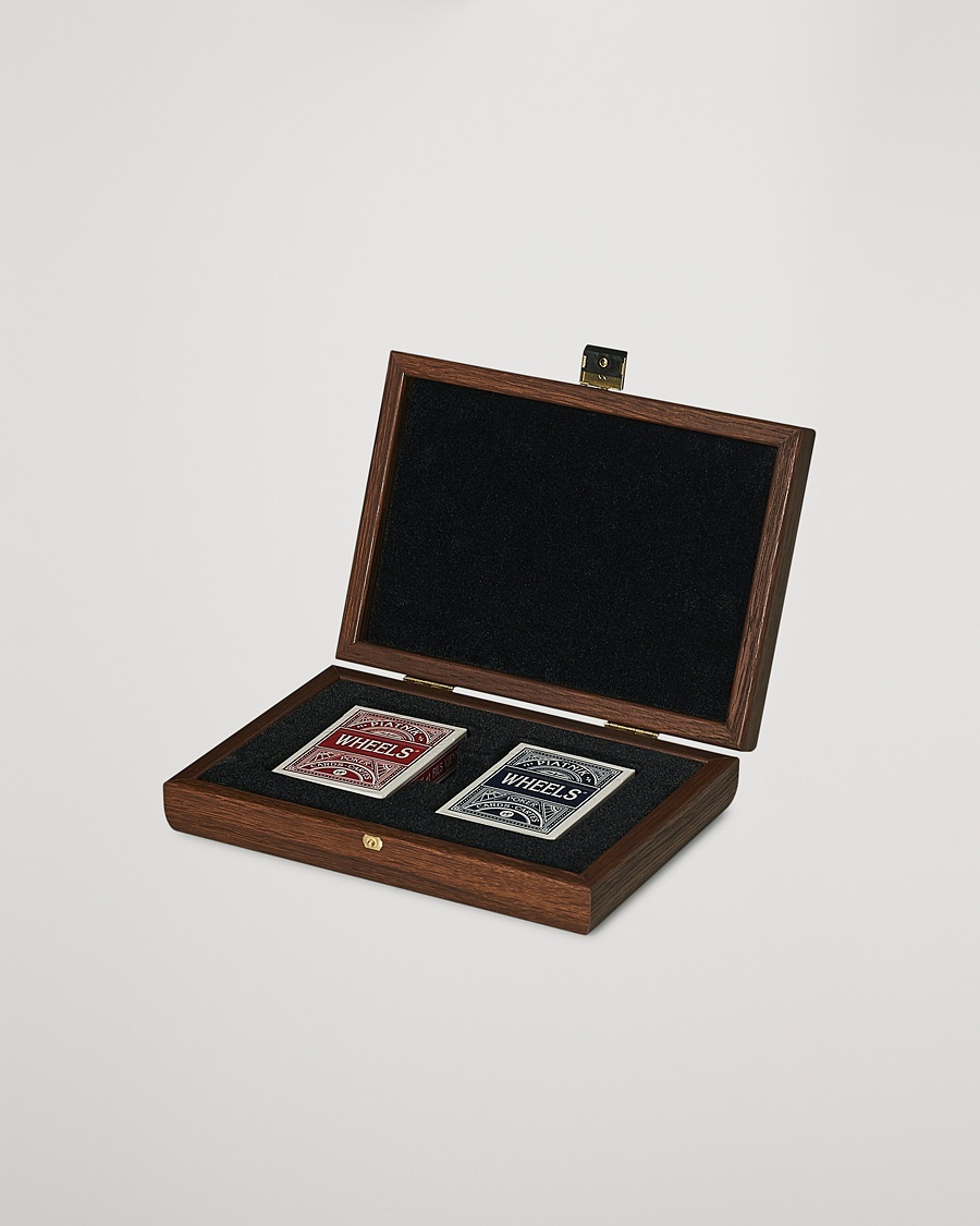 Manopoulos Wooden Card Case Dark Brown – Marron