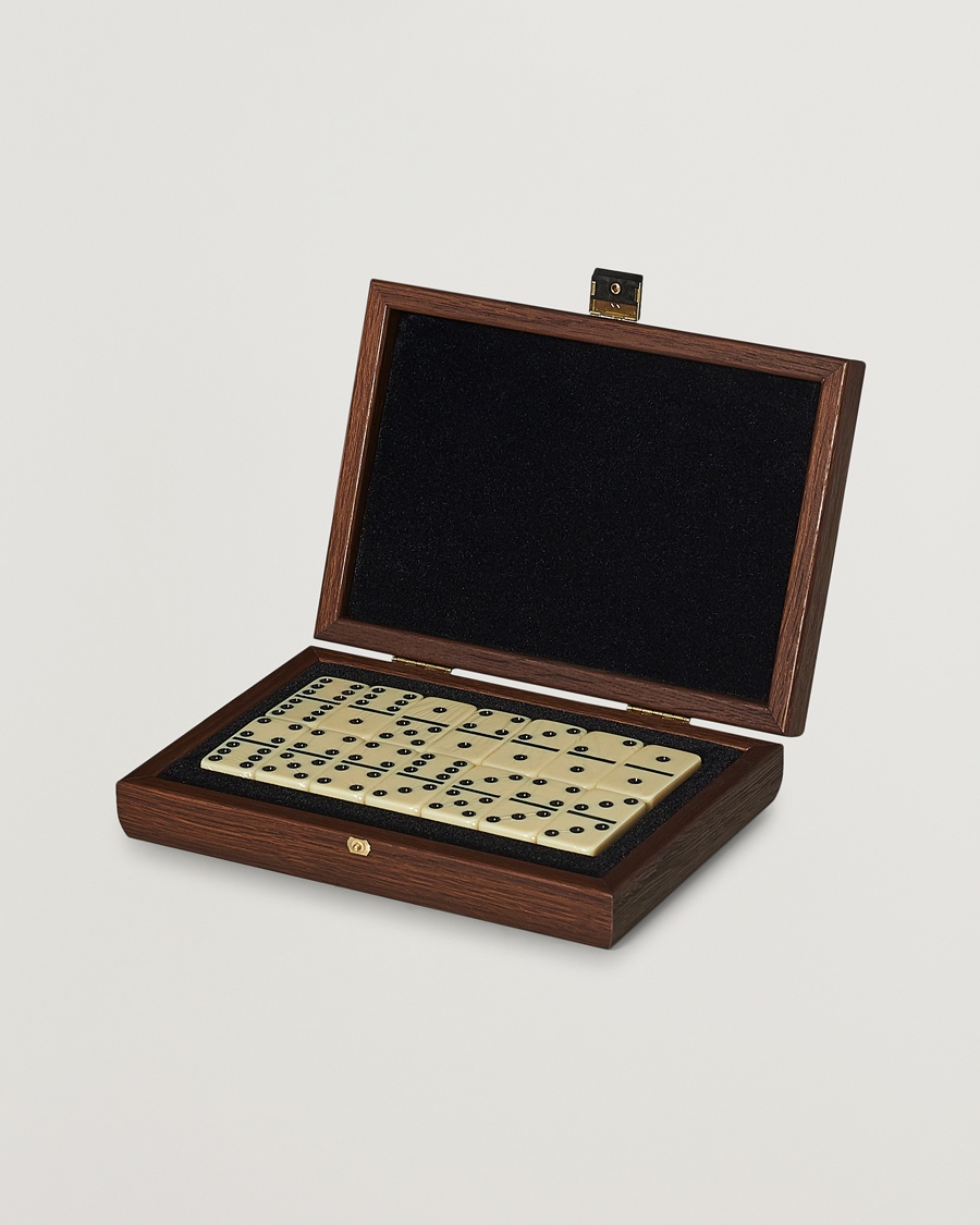 Manopoulos Wooden Domino Case Dark Brown – Marron
