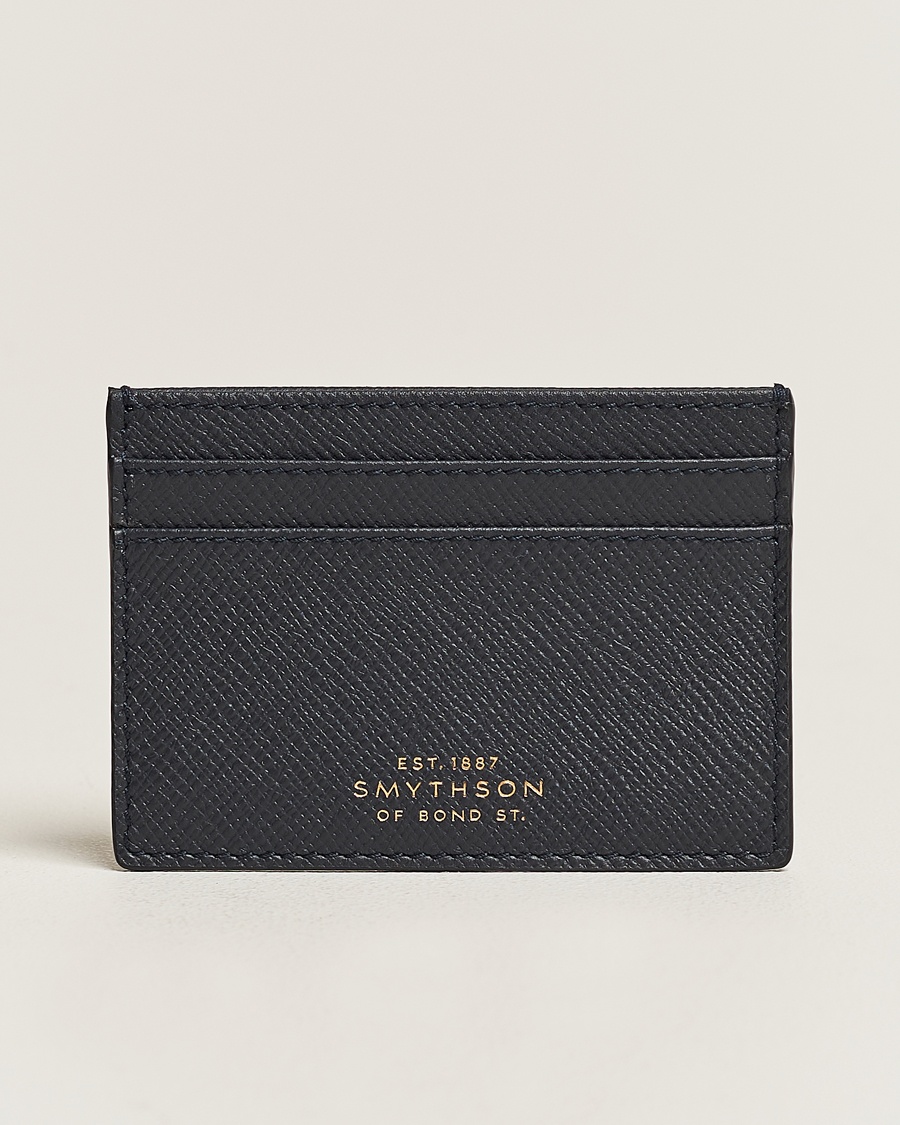 Smythson Panama Flat Cardholder Navy – Bleu