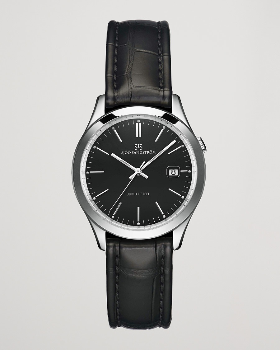 Sjöö Sandström Jubilee Steel Quartz 40mm Black/Black Calf – Noir